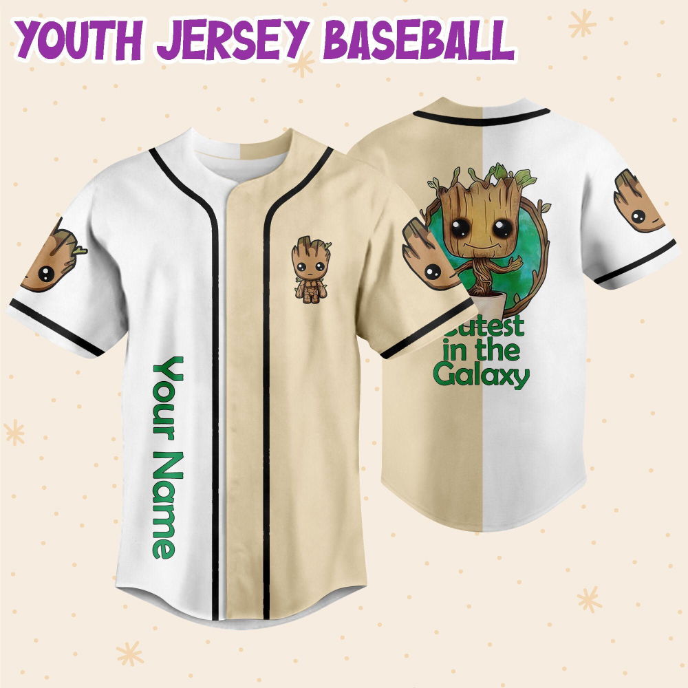 Personalized Groot Cutest In The Galaxy Baseball Jersey - lylyprint.com T-Shirts, Hoodie, Sweatshirt (Image 5)