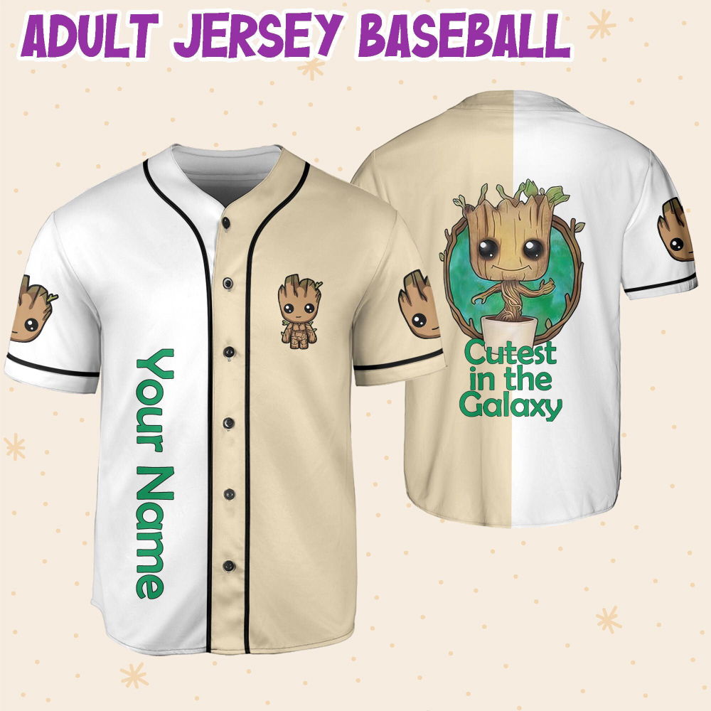 Personalized Groot Cutest In The Galaxy Baseball Jersey - lylyprint.com T-Shirts, Hoodie, Sweatshirt (Image 6)