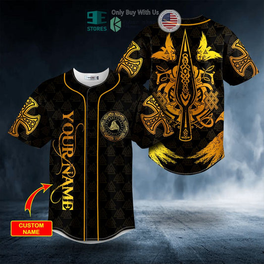 BEST Personalized Gungnir Spear Of Odin Ravens Viking Tattoo Custom Baseball Jersey