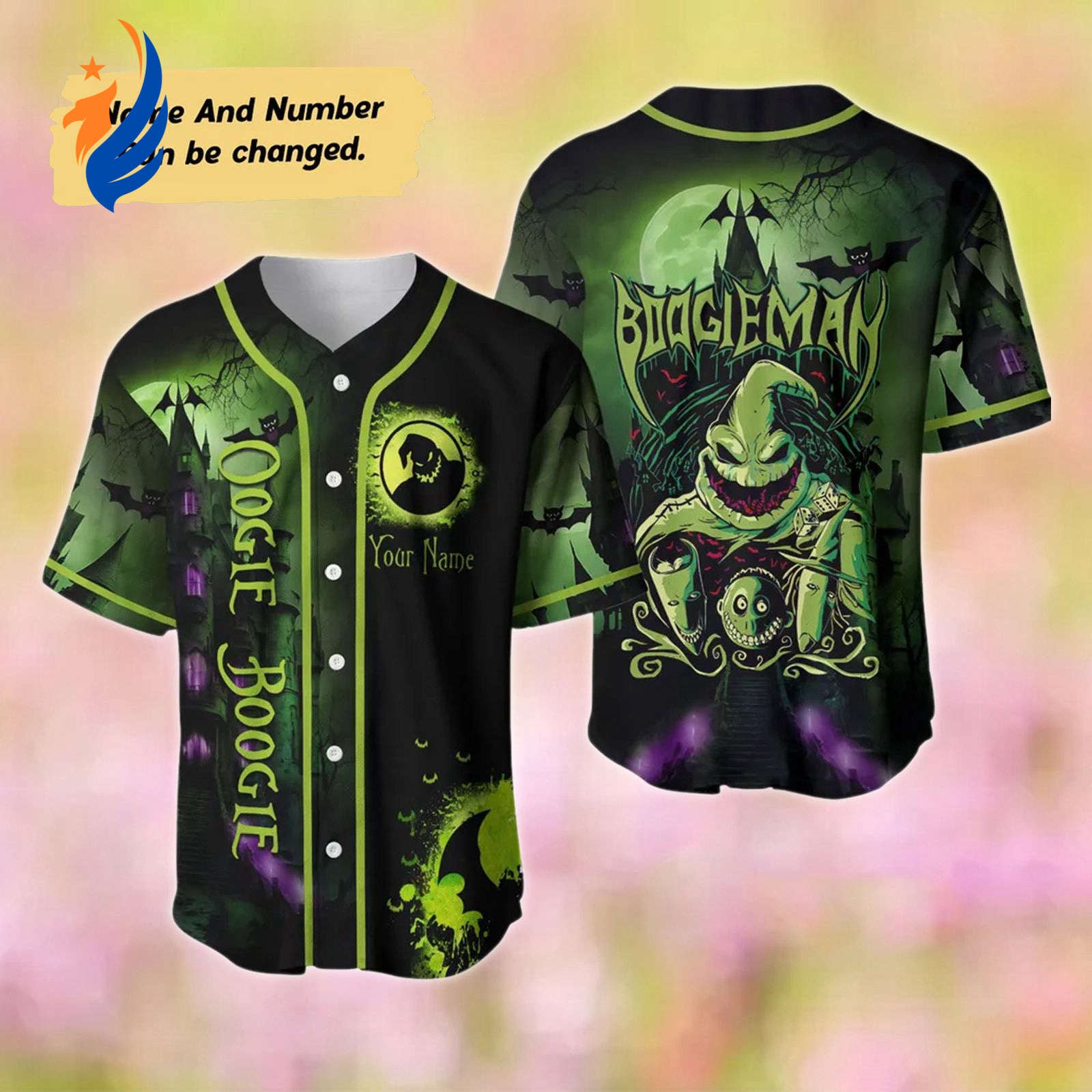 Custom Halloween Oogie Boogie Baseball Jersey - Personalized Nightmare Before Christmas Horror Shirt