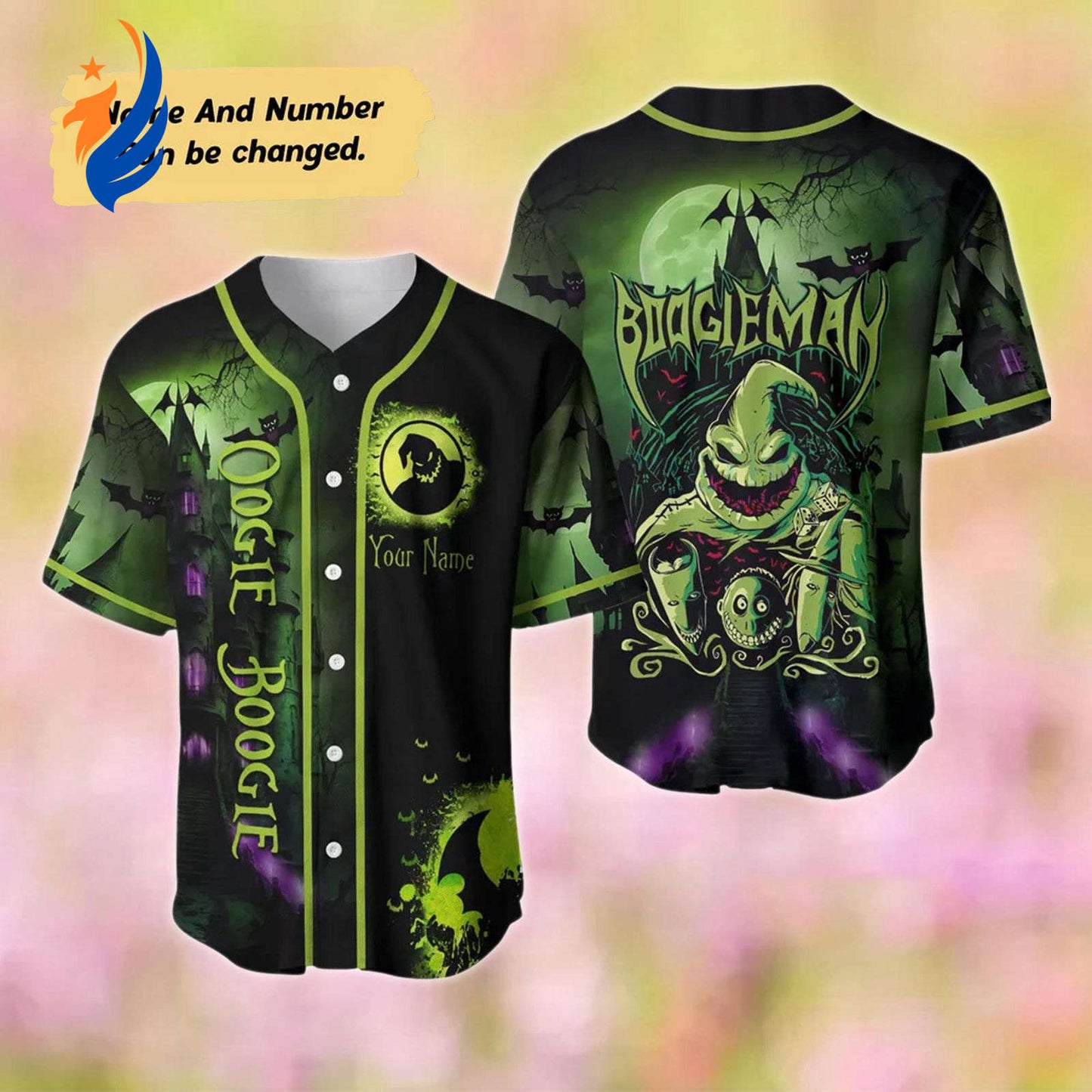 Get Spooky with Personalized Halloween Oogie Boogie Baseball Jersey - Nightmare Before Christmas Horror Shirt