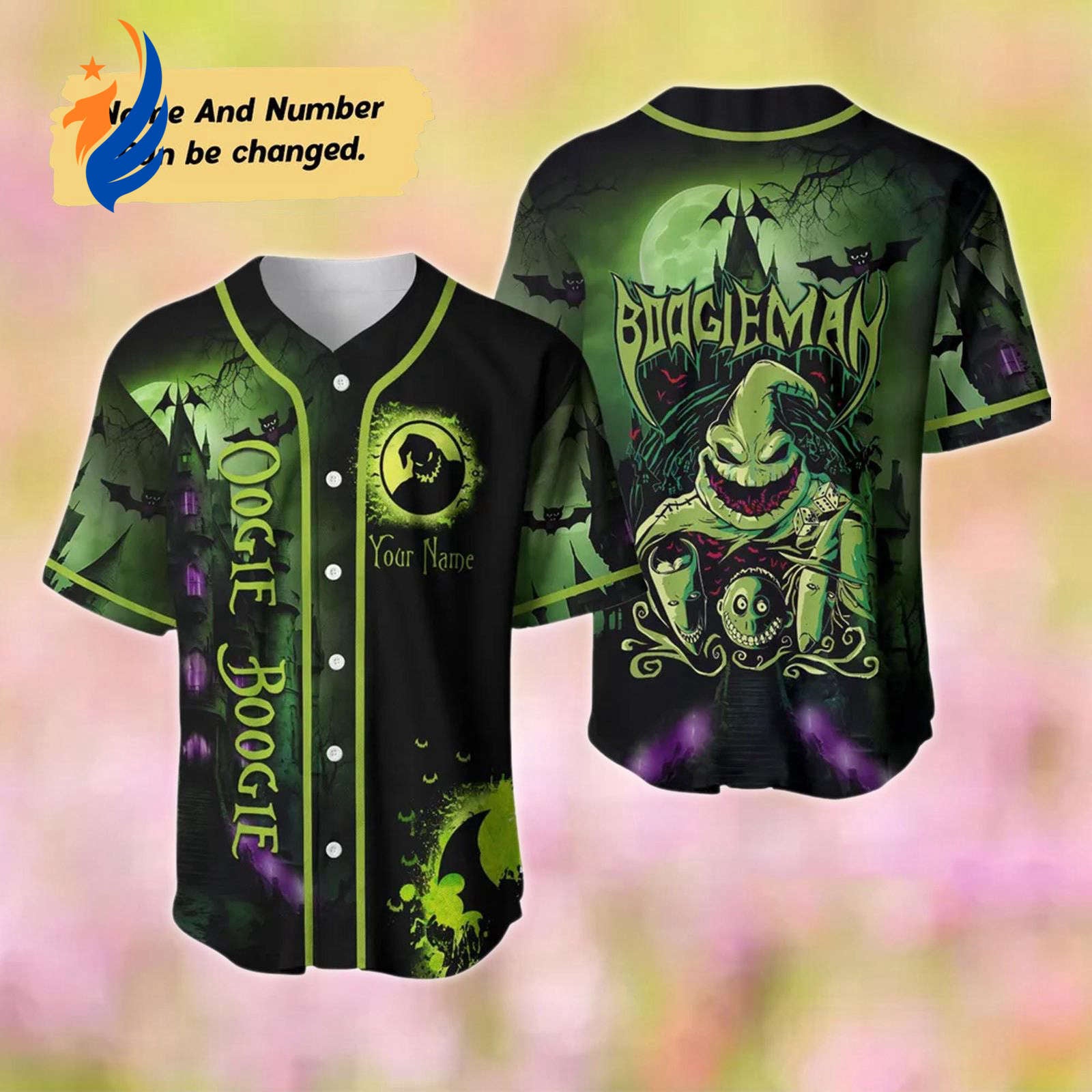 Get Spooky with Personalized Halloween Oogie Boogie Baseball Jersey - Nightmare Before Christmas Horror Shirt