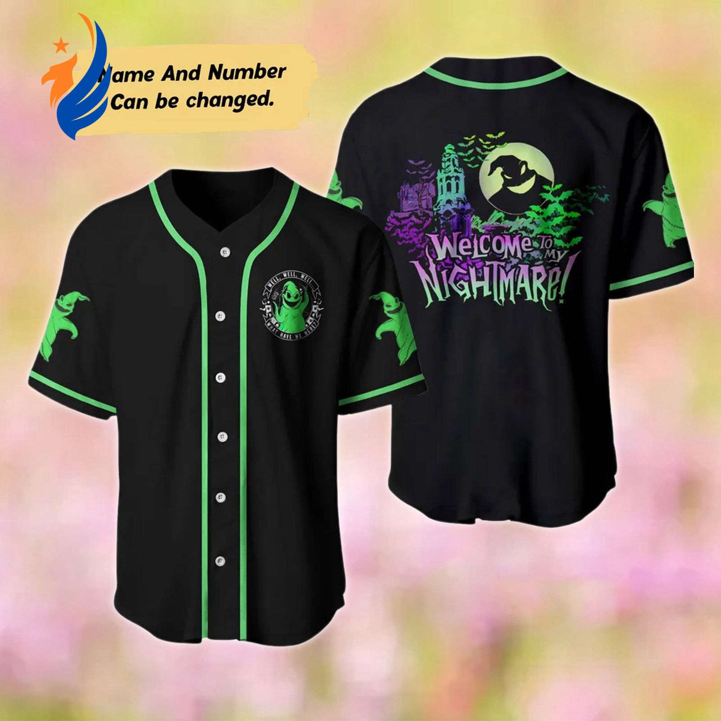 Spooktacular Personalized Halloween Oogie Boogie Baseball Jersey - Nightmare Before Christmas Ghost Baseball Shirt &...