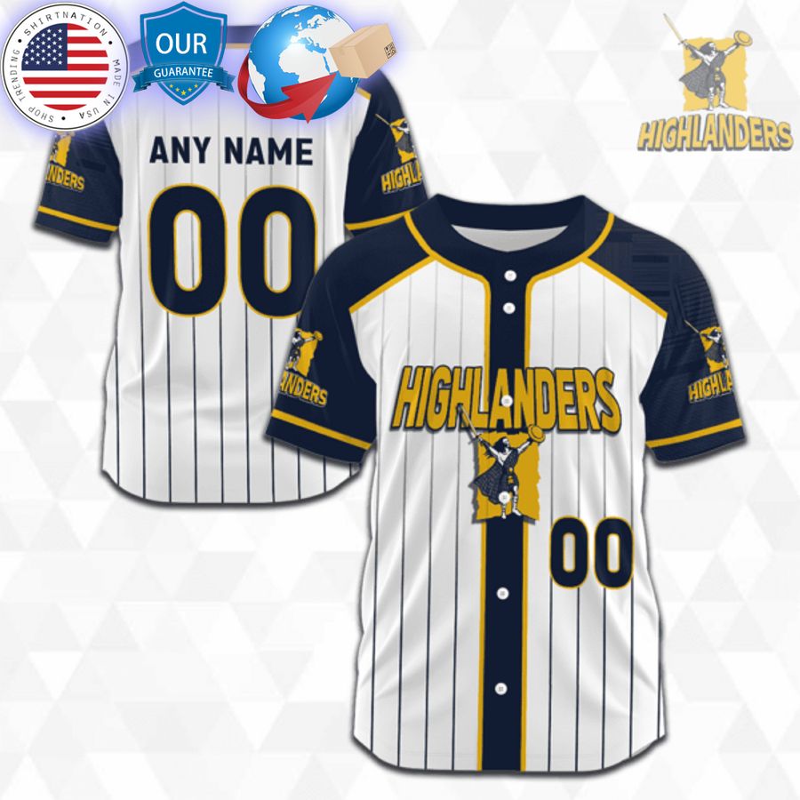 HOT Customized Highlanders Super Rugby Baseball Jersey