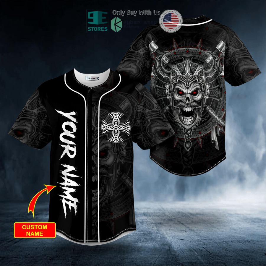 BEST Personalized Immortal Warrior Viking White Tattoo Custom Baseball Jersey