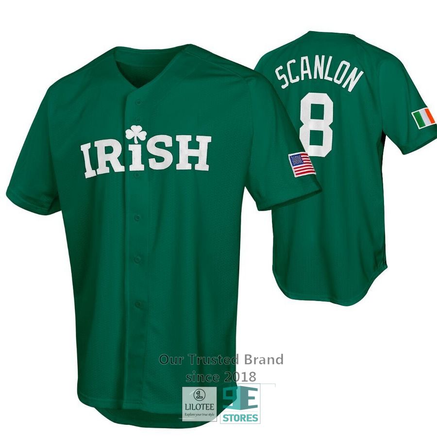 Personalized Irish Clover US Flag Green Baseball Jersey