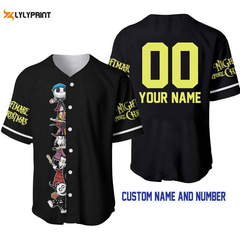Personalized Jack & Sally The Nightmare Before Christmas All Over Print Baseball Jersey - lylyprint.com T-Shirts, Hoodie,...