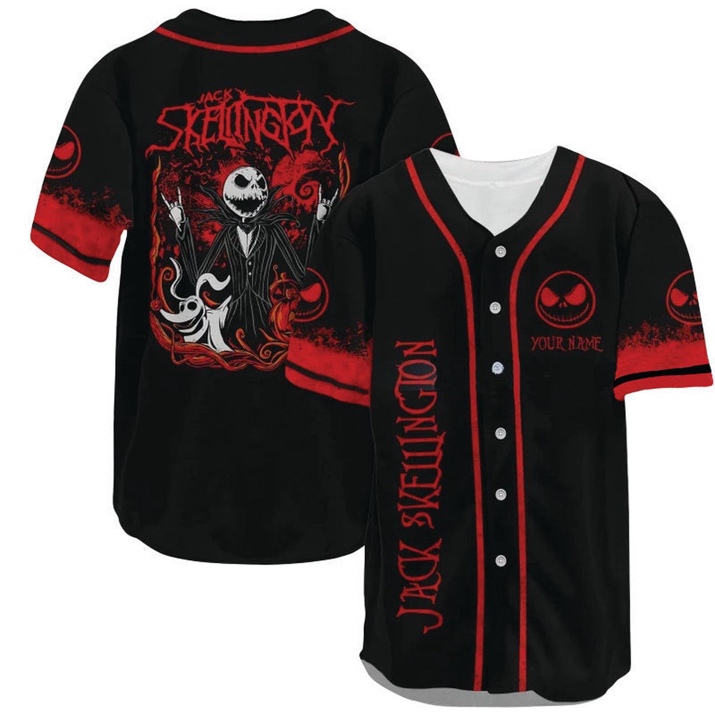 Personalized Jack Skellington And Zero Baseball Jersey - Gift for Men Women - Gift for Men Women -... (Image 2)