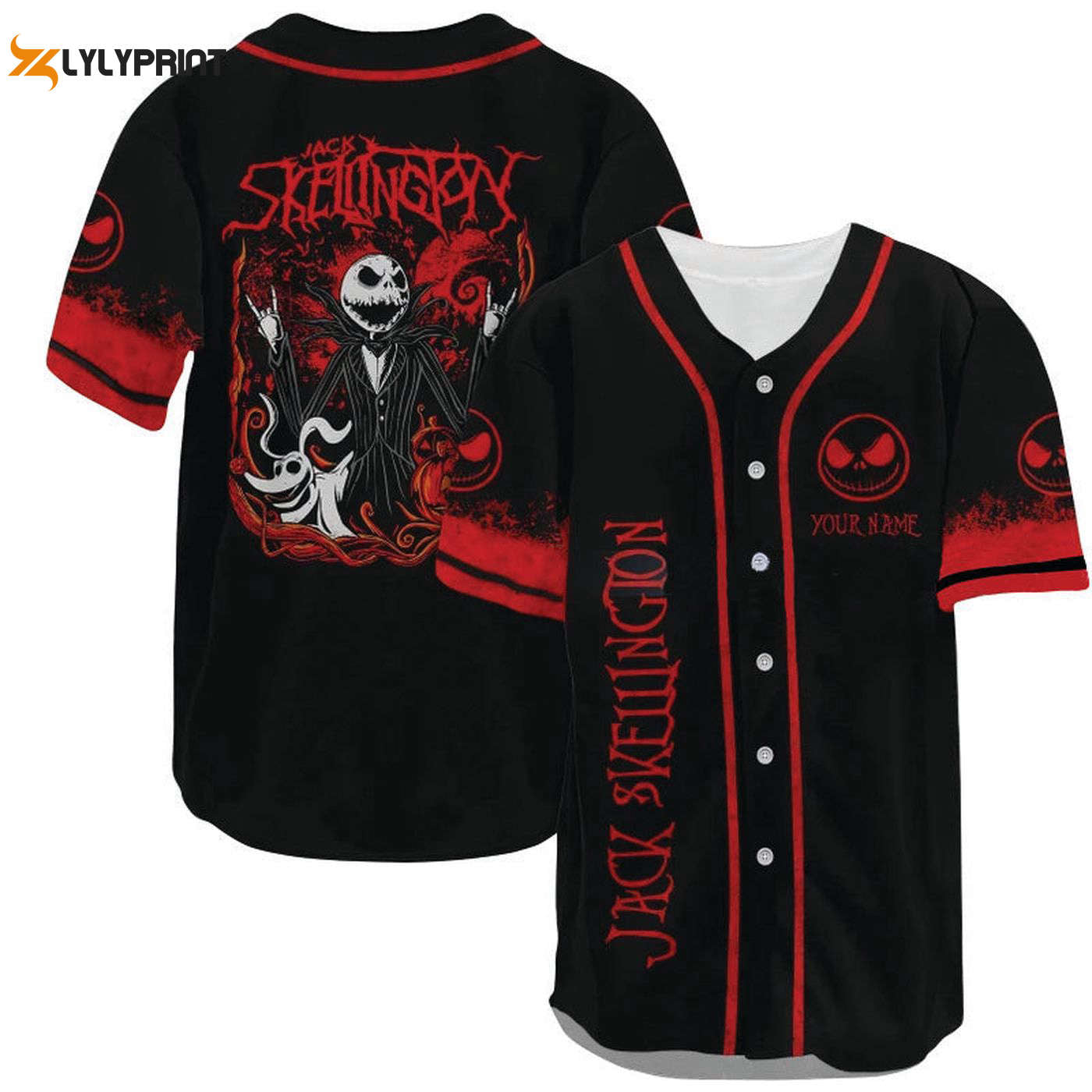 Personalized Jack Skellington And Zero Baseball Jersey - Gift for Men Women - Gift for Men Women -... (Image 1)