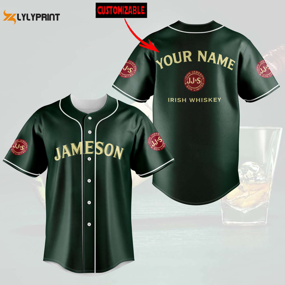 Personalized Jameson Irish Whiskey All Over Print Unisex Baseball Jersey - Dark Green - lylyprint.com T-Shirts, Hoodie,...