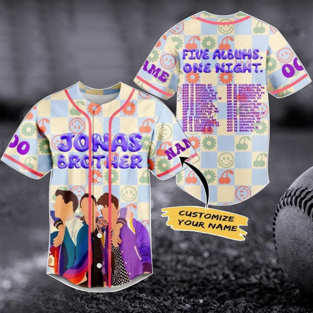 Personalized Jonas Brothers Baseball Jersey - Tour Shirt & Music Merch for Fans (Image 1)