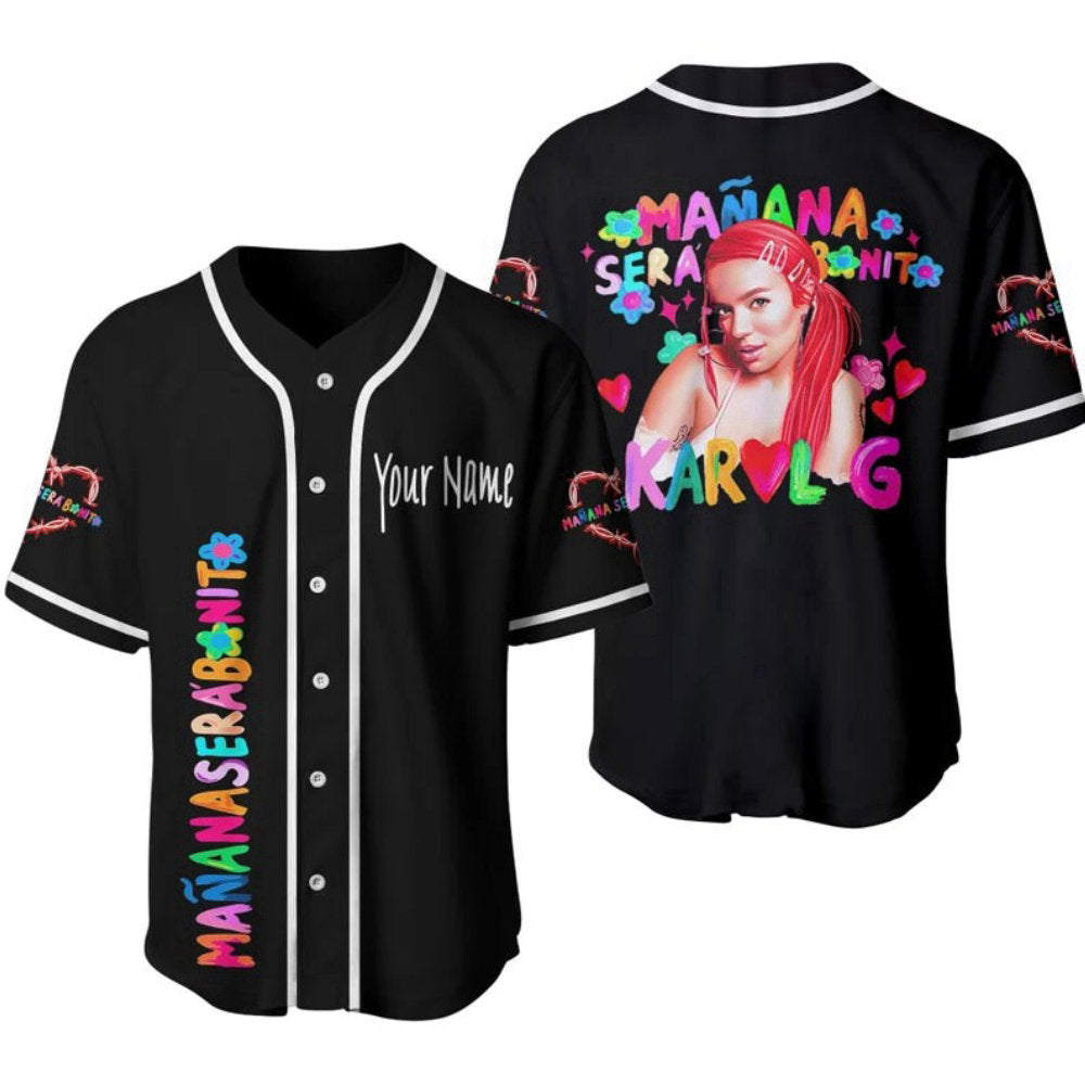 Personalized Karol G Mana Sera Bonito Baseball Jersey – New Album Merch La Bichota Shirt & Music Gift