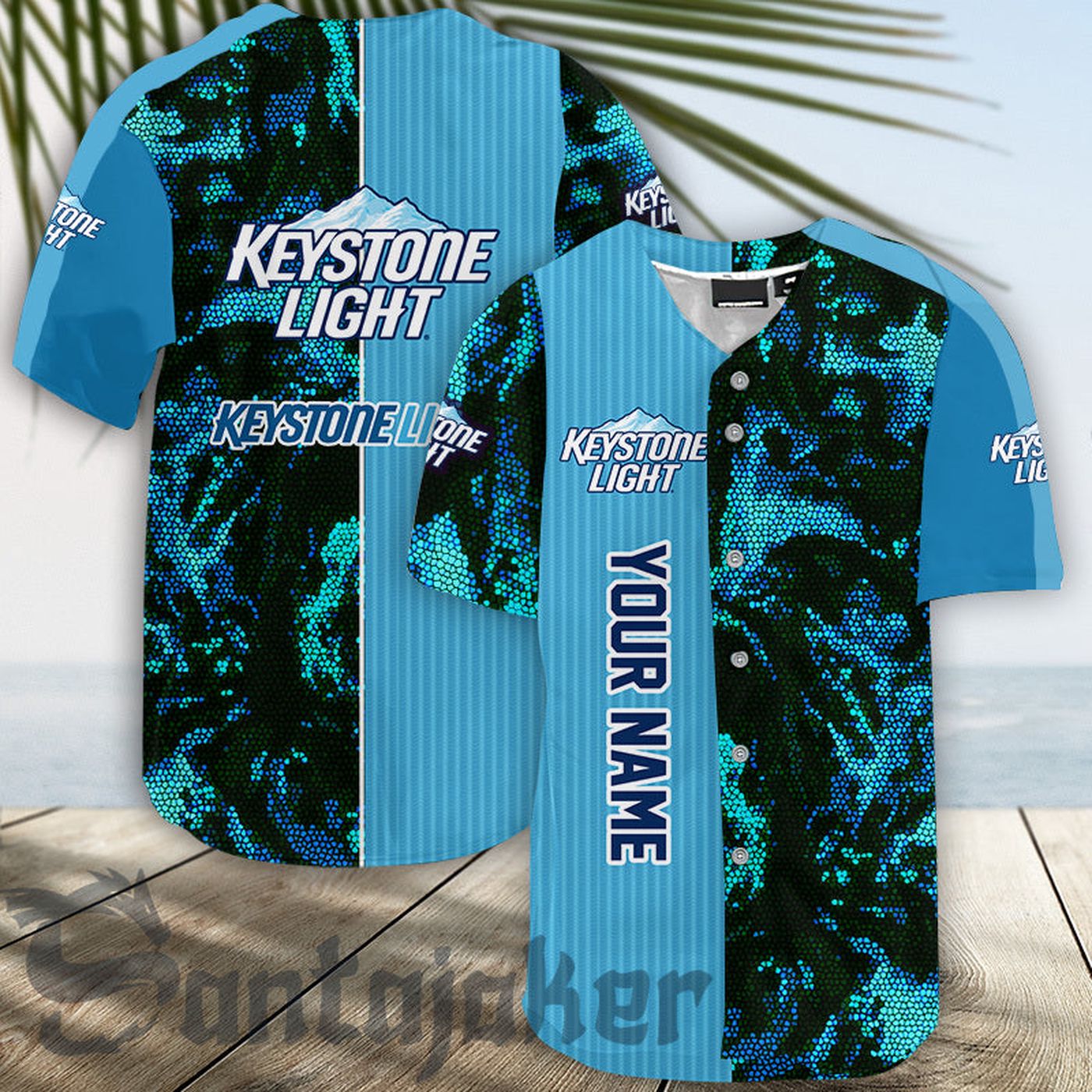 Personalized Keystone Light Galaxy Mosaic Baseball Jersey - Gift for Men Women - Gift for Men Women -... (Image 2)