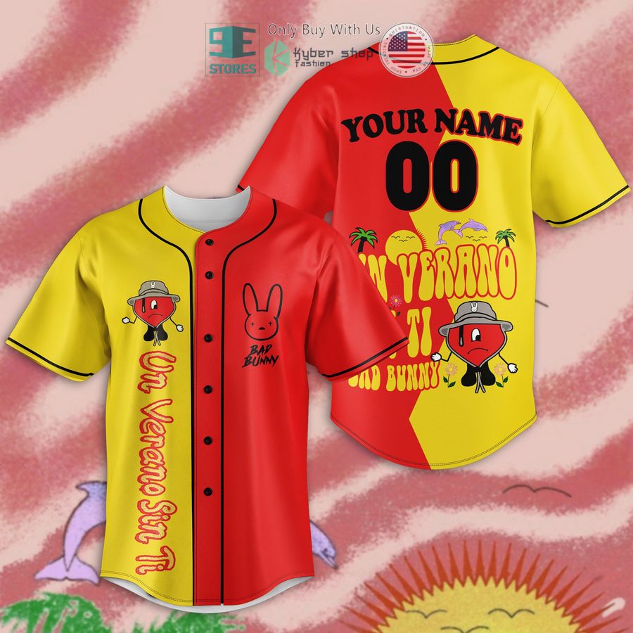 BEST Personalized Los Angeles Dodgers Un Verano Sin Ti Bad Bunny yellow red Baseball Jersey