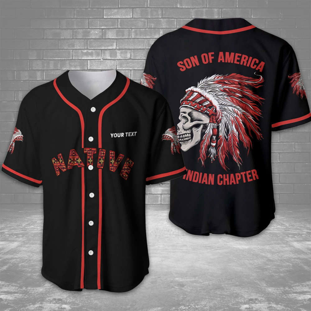 Personalized Native American Son of America Indian Baseball Jersey - Aopprinter T-Shirts, Hoodie, Sweatshirt (Image 2)