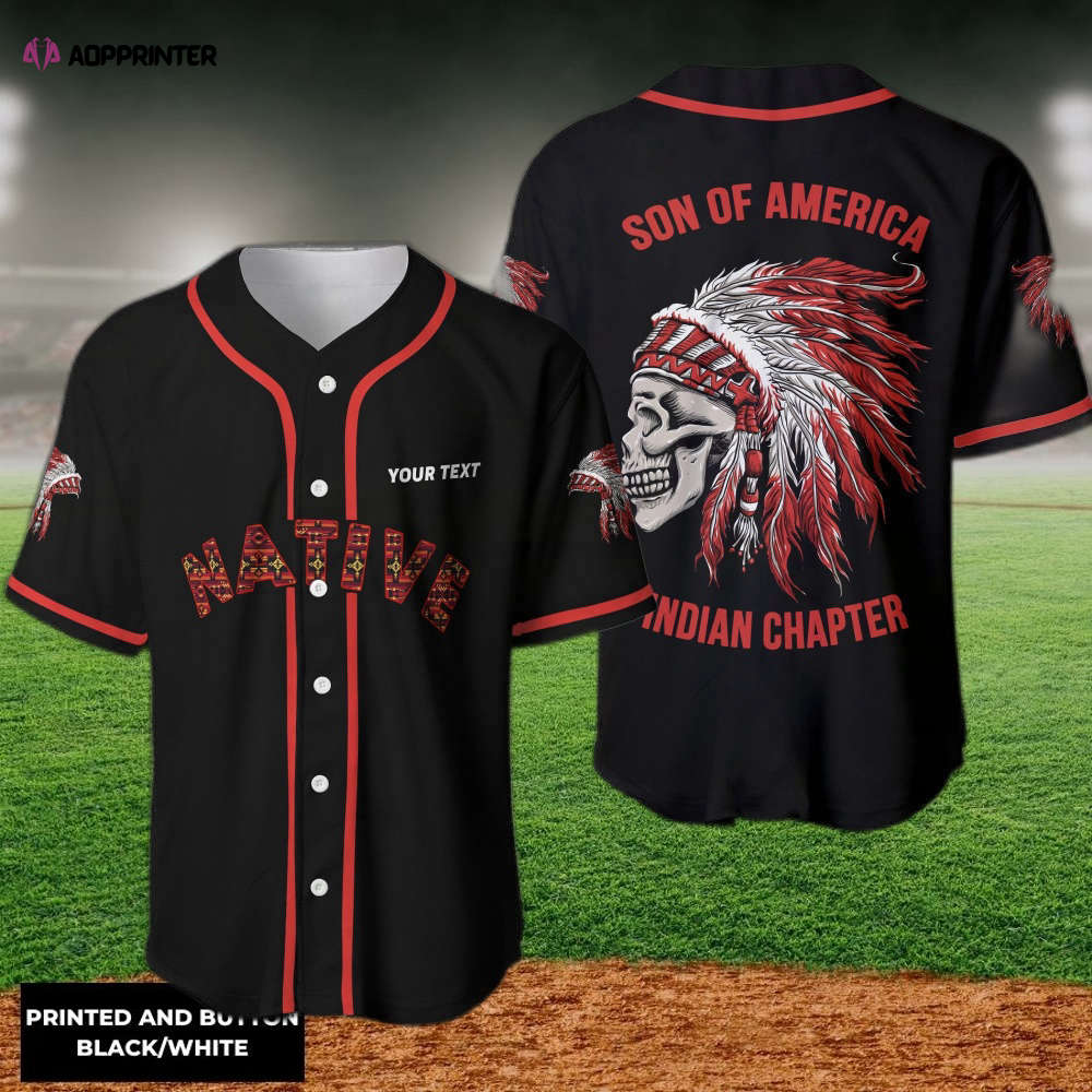 Personalized Native American Son of America Indian Baseball Jersey