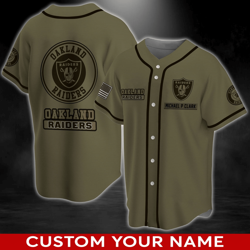 Personalized Oakland Raiders Baseball Jersey Shirt for Fans