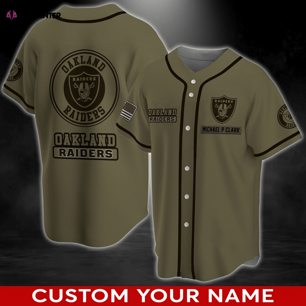 Personalized Oakland Raiders Baseball Jersey Shirt for Fans