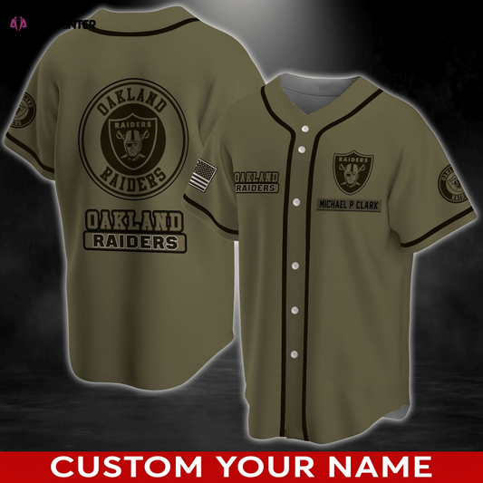 Personalized Oakland Raiders Baseball Jersey Shirt for Fans