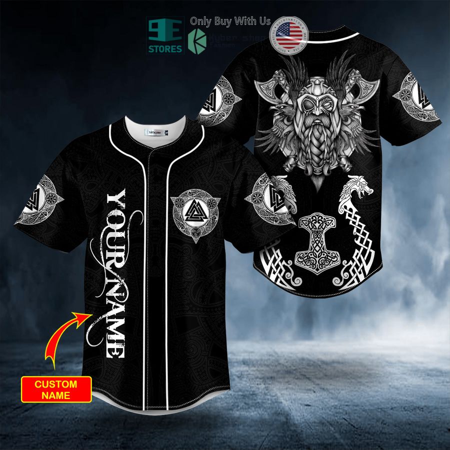 BEST Personalized Odin King Viking White Tattoo Custom Baseball Jersey