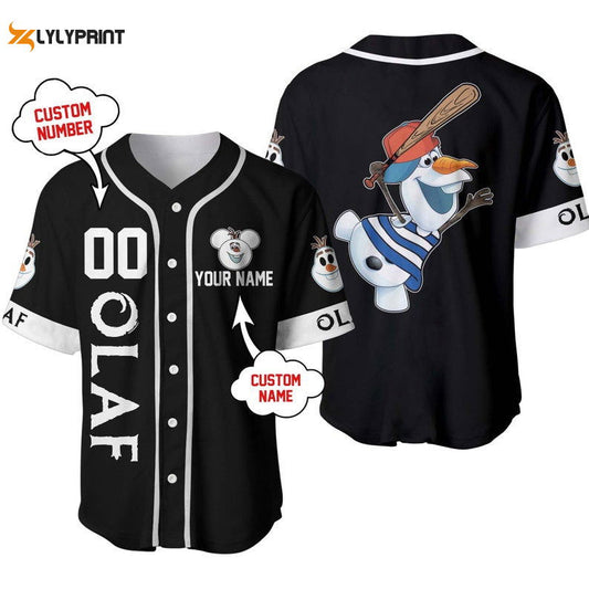 Personalized Olaf Frozen Playing Baseball All Over Print Baseball Jersey - lylyprint.com T-Shirts, Hoodie, Sweatshirt