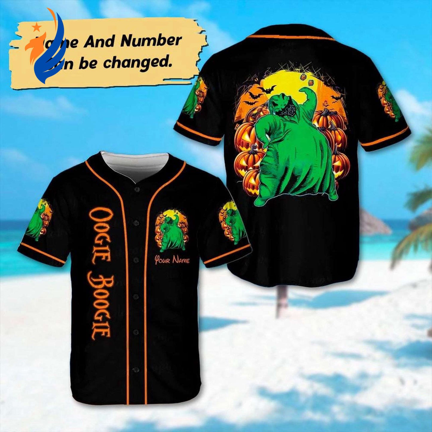 Personalized Oogie Boogie Halloween Baseball Jersey - Nightmare Before Christmas Team Shirt