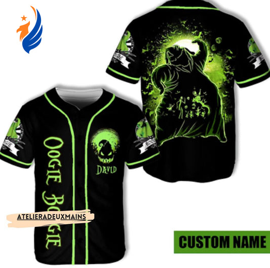 Spooktacular Nightmare Before Xmas Oogie Boogie Baseball Jersey - Personalized for You! - Bafud T-Shirts,... (Image 1)