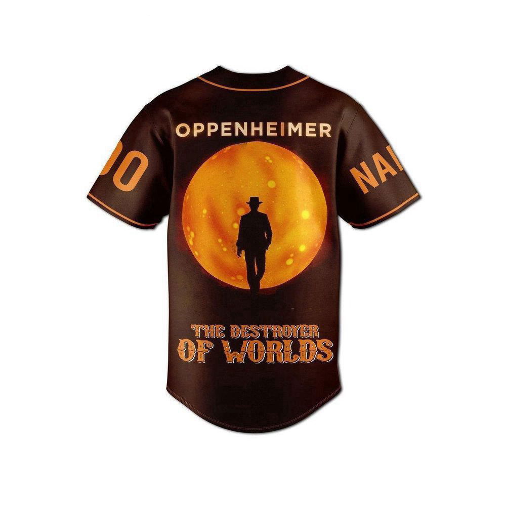 Personalized Oppenheimer Baseball Jersey For Men Women, The Destroyer Of Worlds Jersey Shirt (Image 3)