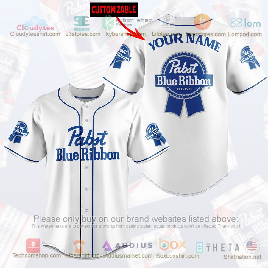 HOT Pabst Blue Ribbon Custom Name Baseball Jersey Shirt