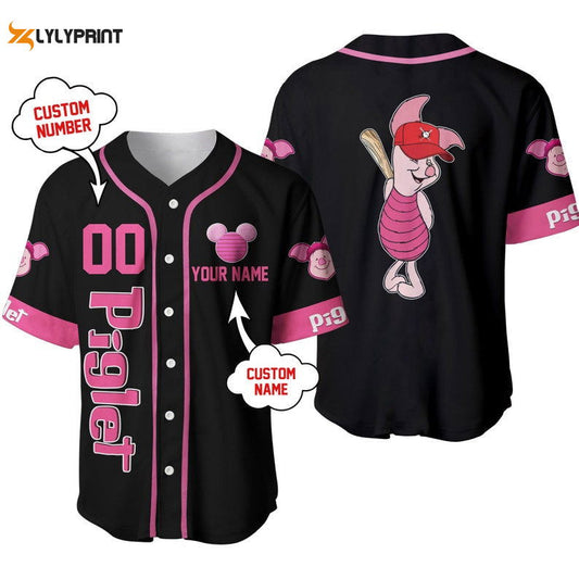 Personalized Piglet Winnie The Pooh Playing Baseball All Over Print Baseball Jersey - lylyprint.com T-Shirts, Hoodie,...