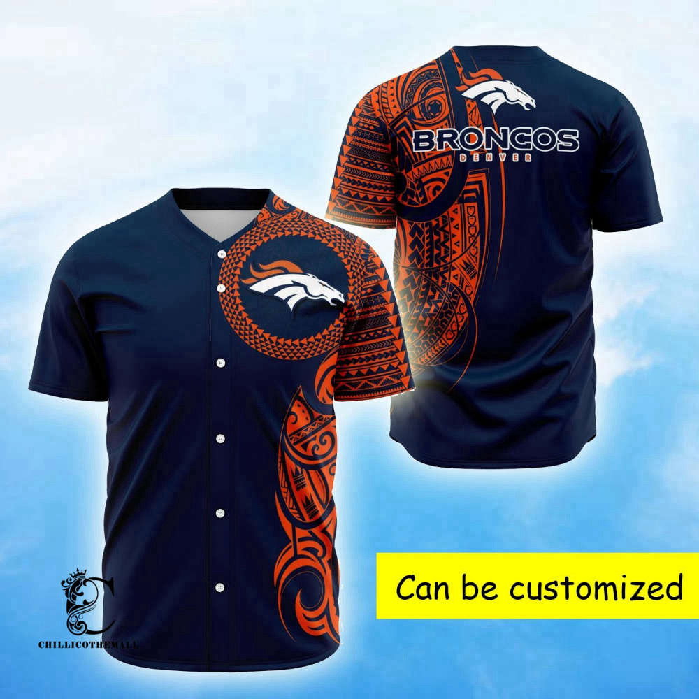 Personalized Polynesian Baseball Jersey with Broncos Design – Customizable & Unique