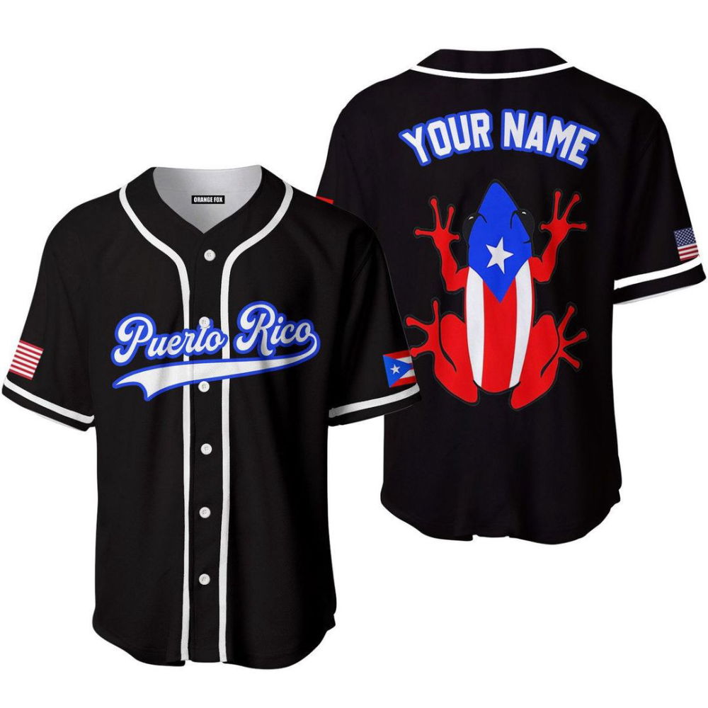 Personalized Puerto Rico Frog Baseball Jersey Personalized BJ0042 - lylyprint.com T-Shirts, Hoodie, Sweatshirt (Image 2)
