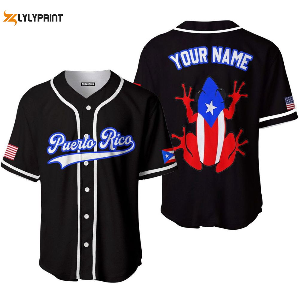 Personalized Puerto Rico Frog Baseball Jersey Personalized BJ0042 - lylyprint.com T-Shirts, Hoodie, Sweatshirt (Image 1)