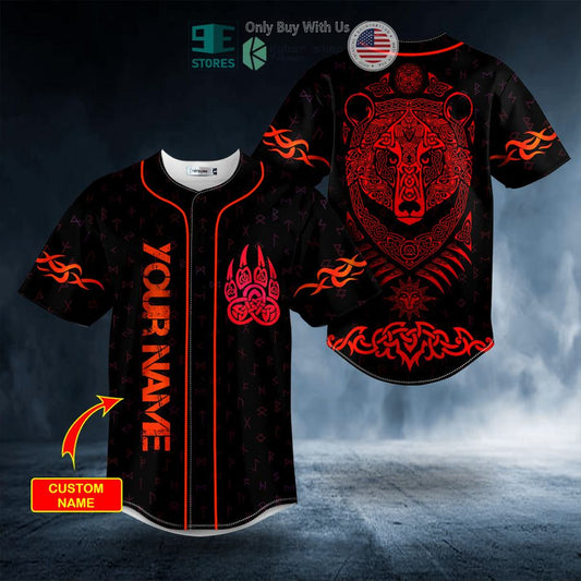 BEST Personalized Red Bear Viking Tattoo Custom Baseball Shirt