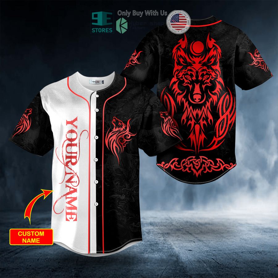 BEST Personalized Red Wolf Viking Custom Baseball Shirt