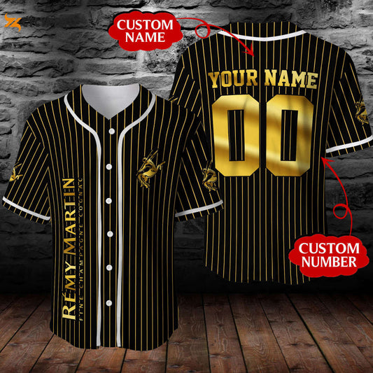 Personalized Remy Martin Cognac All Over Print Pinstripe Unisex Baseball Jersey - lylyprint.com T-Shirts, Hoodie, Sweatshirt
