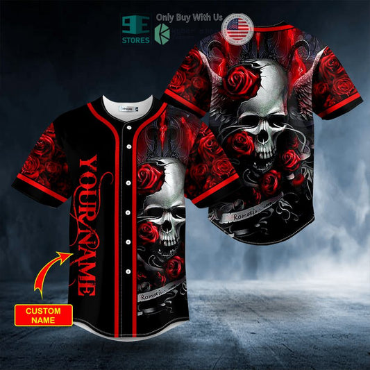 BEST Personalized Romantic Love Roses Sugar Skull Custom Baseball Shirt
