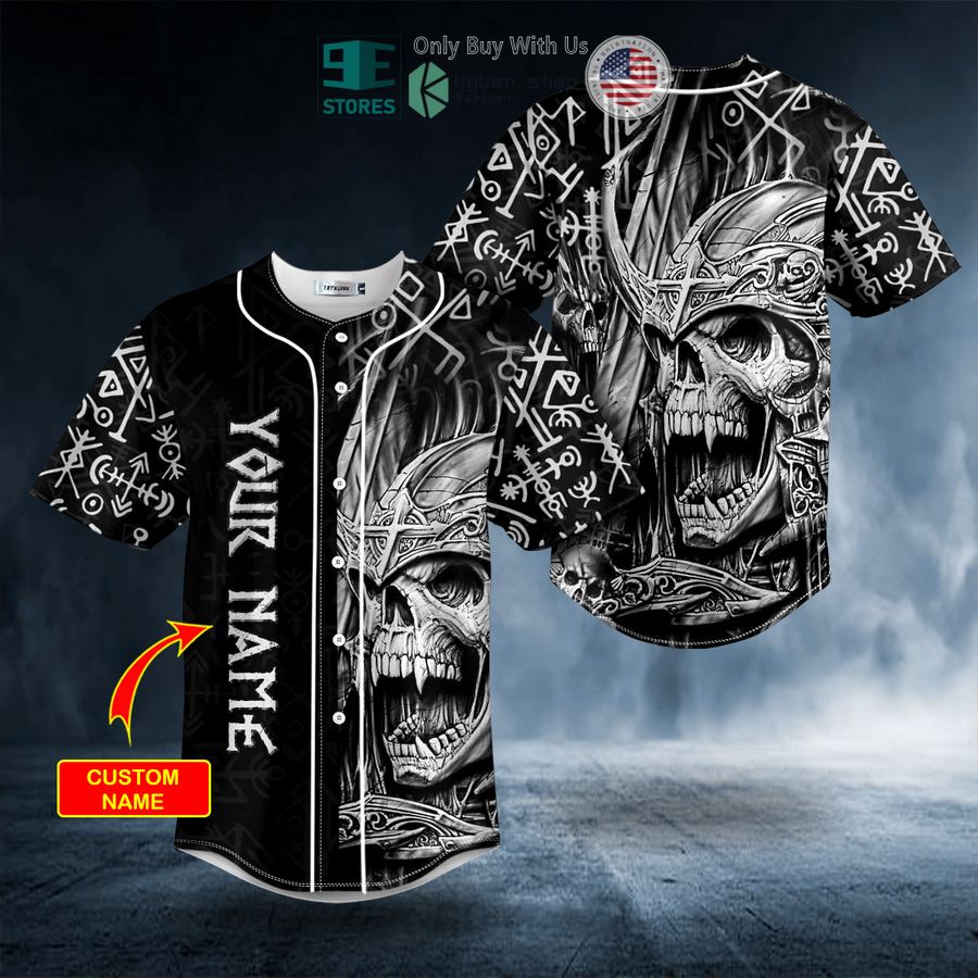 BEST Personalized Runes King Skull Ghost Viking Custom Baseball Shirt