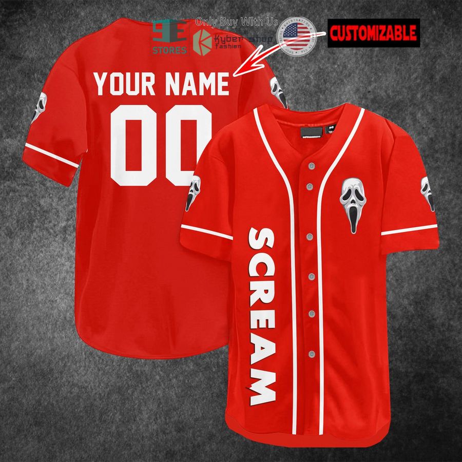 BEST Personalized Scream Ghostface red Baseball Jersey