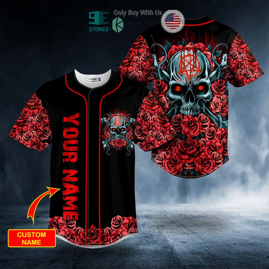 BEST Personalized Stuff N Roses Skull Custom Baseball Jersey