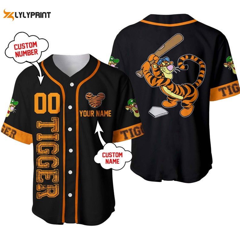 Personalized Tigger Winnie The Pooh Playing Baseball All Over Print Baseball Jersey - lylyprint.com T-Shirts, Hoodie,...