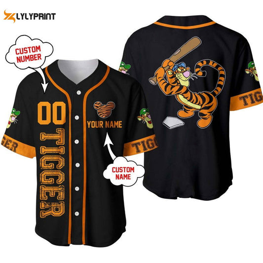 Personalized Tigger Winnie The Pooh Playing Baseball All Over Print Baseball Jersey - lylyprint.com T-Shirts, Hoodie,...