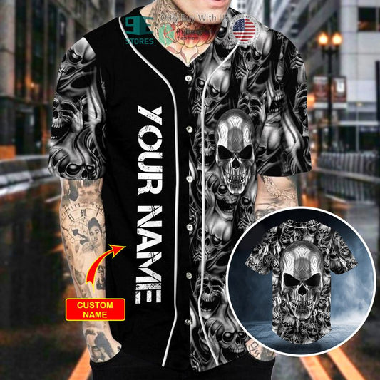 BEST Personalized Tribal Tattoos Metal Skull Custom Baseball Shirt