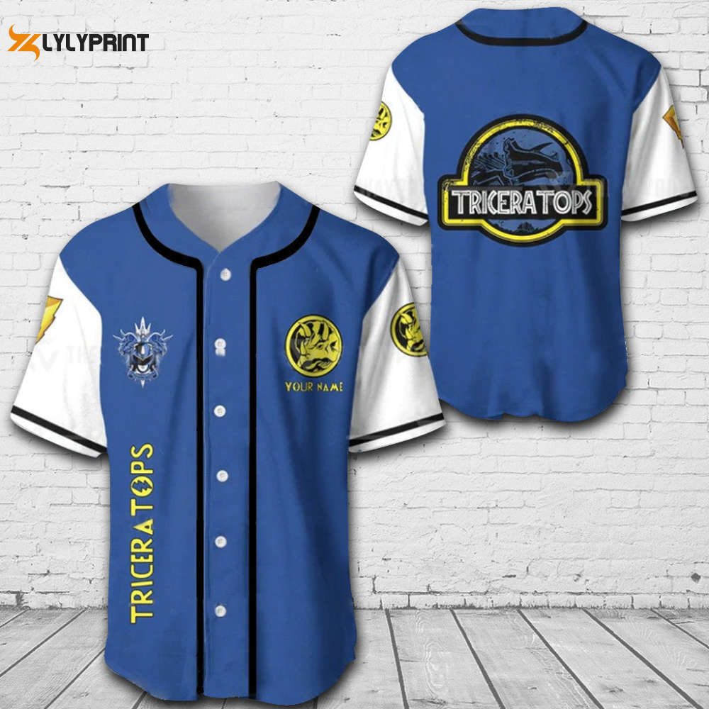 Personalized Triceratops Power Rangers All Over Print Unisex Baseball Jersey - lylyprint.com T-Shirts, Hoodie, Sweatshirt