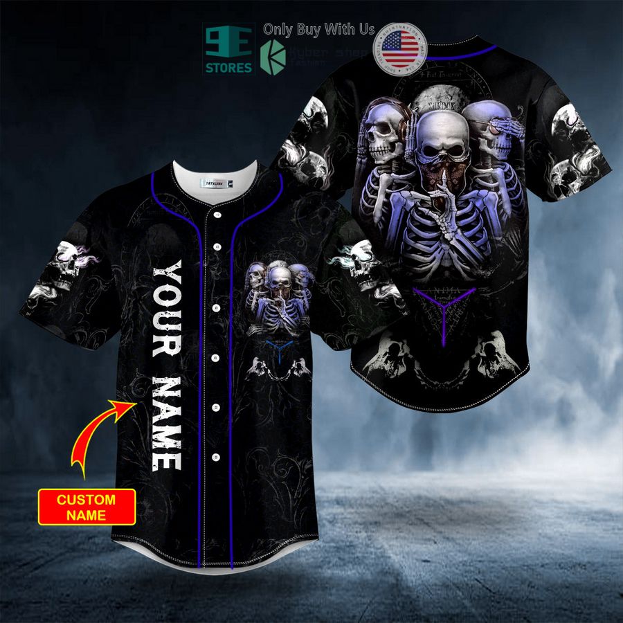 BEST Personalized Trio IDC IDK IDGAF Skull Custom Baseball Shirt