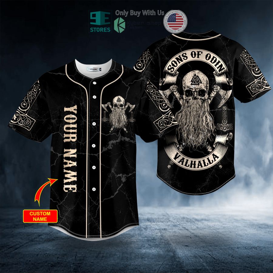 BEST Personalized Viking Son Of Odin Valhalla Skull Custom Baseball Shirt