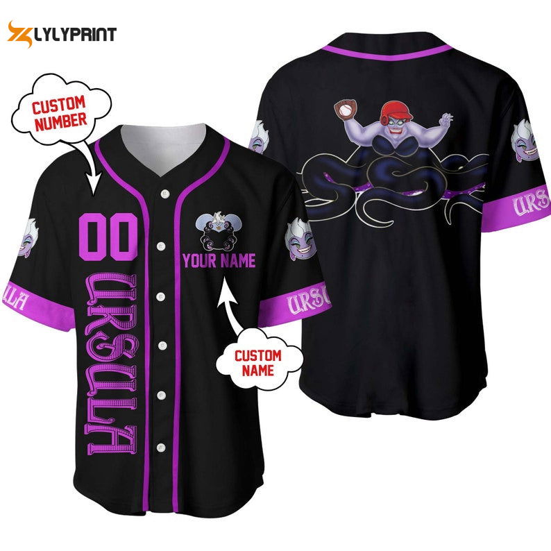 Personalized Villian Ursula The Little Mermaid Playing Baseball All Over Print Baseball Jersey - lylyprint.com T-Shirts,...