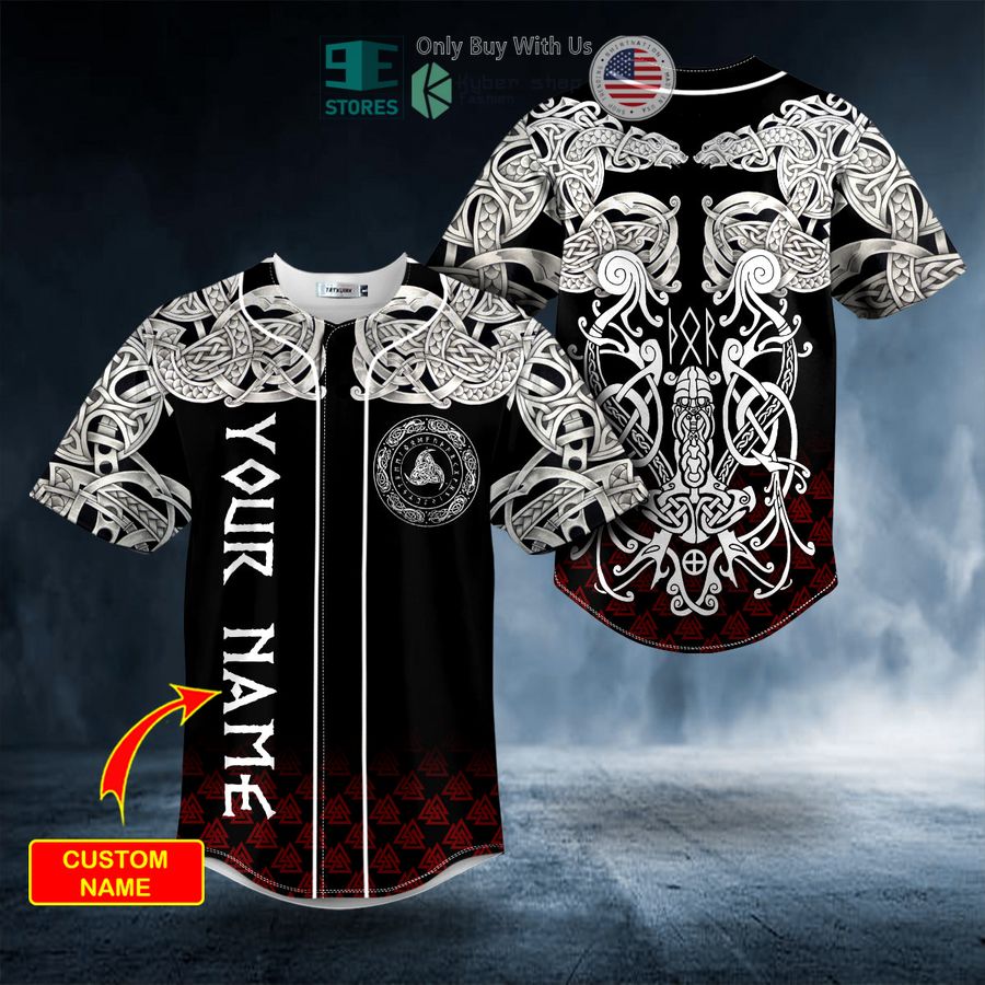 BEST Personalized White Odin Viking King Tribal Tattoos Custom Baseball Jersey