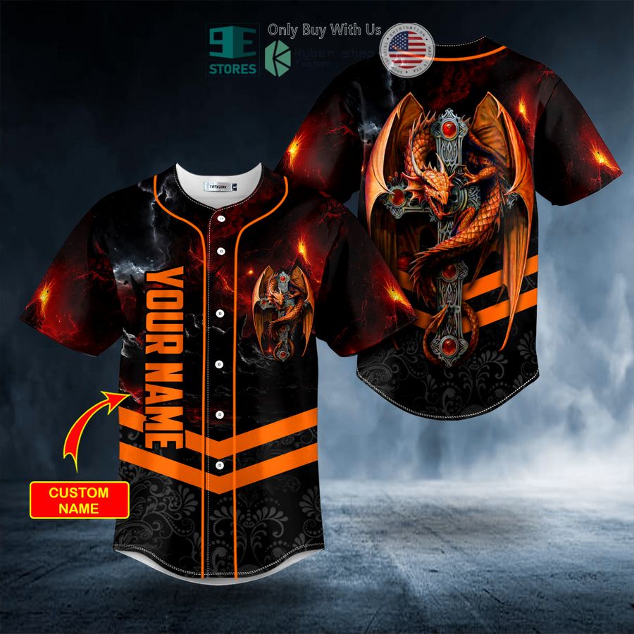 BEST Personalized Winged Dragon On The Cross Skull Custom Baseball Shirt