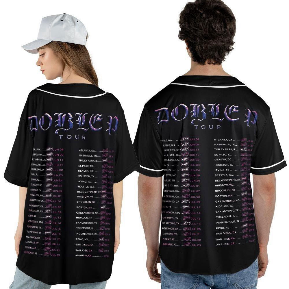 Peso Pluma Music Baseball Jersey For Men Women, Peso Pluma Doble P Tour 2023 Shirt (Image 4)